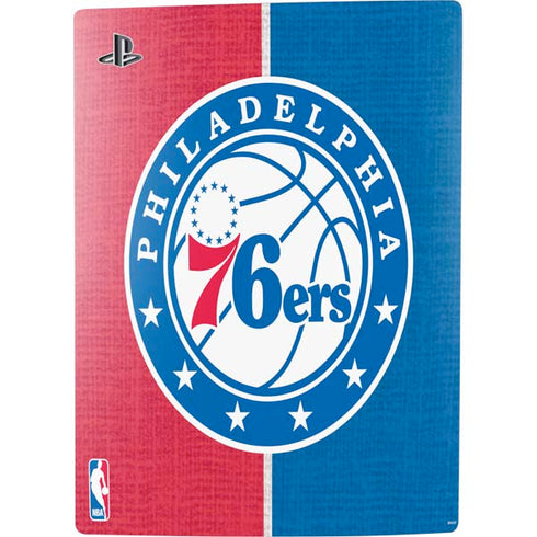 NBA Philadelphia 76ers Canvas Split PS5 Digital Edition Console Skin