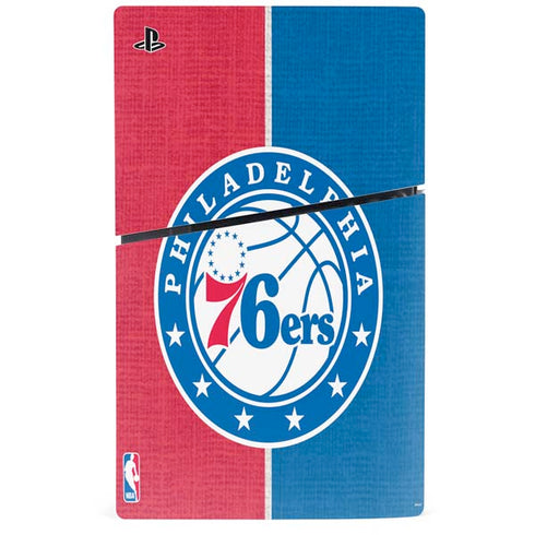 NBA Philadelphia 76ers Canvas Split PS5 Slim Disk Console Skin
