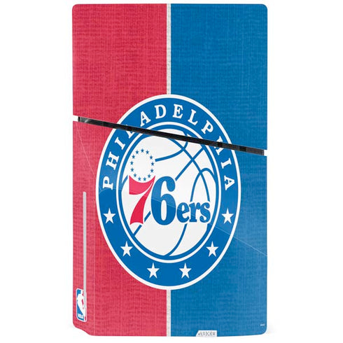 NBA Philadelphia 76ers Canvas Split PS5 Slim Disk Console Skin