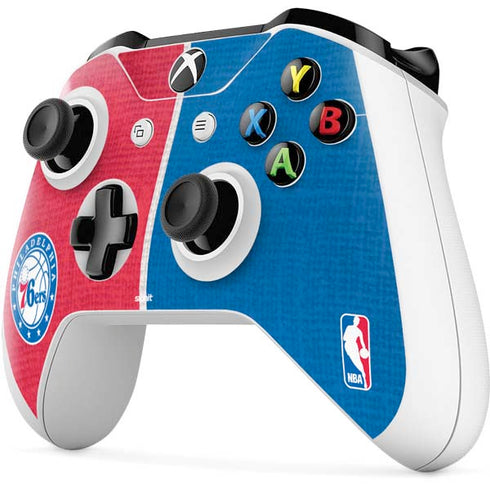 NBA Philadelphia 76ers Canvas Split Xbox One S Controller Skin
