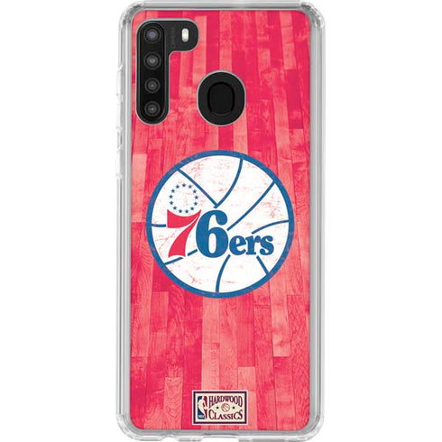 NBA Philadelphia 76ers Hardwood Classics Galaxy A21 Clear Case