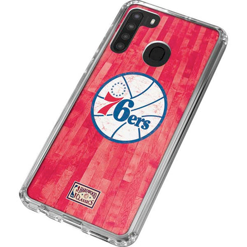 NBA Philadelphia 76ers Hardwood Classics Galaxy A21 Clear Case