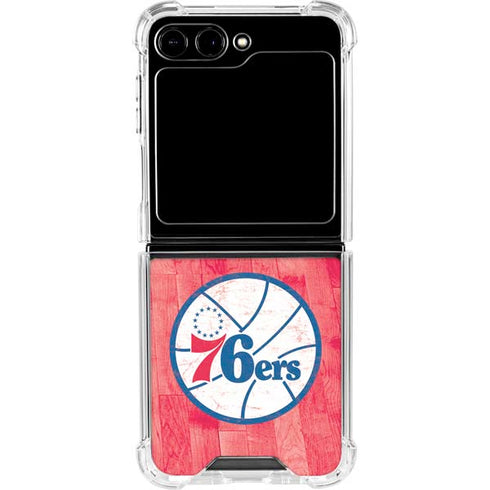 NBA Philadelphia 76ers Hardwood Classics Galaxy Z Flip5 5G Clear Case