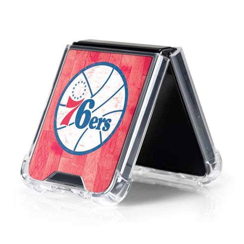 NBA Philadelphia 76ers Hardwood Classics Galaxy Z Flip5 5G Clear Case