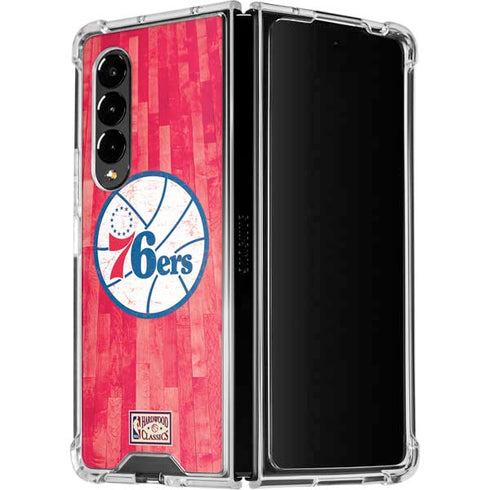 NBA Philadelphia 76ers Hardwood Classics Galaxy Z Fold4 5G Clear Case