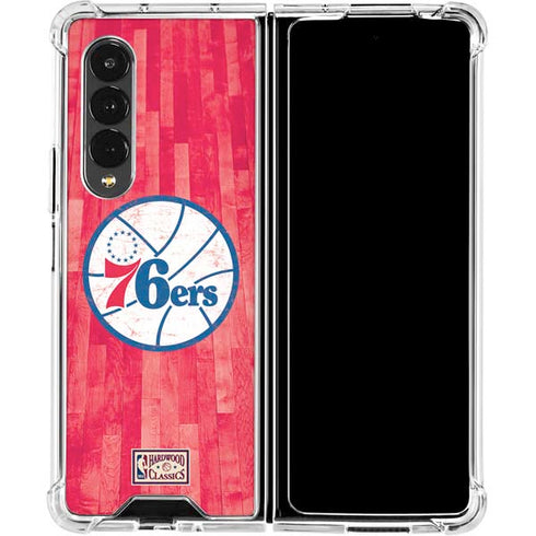 NBA Philadelphia 76ers Hardwood Classics Galaxy Z Fold4 5G Clear Case