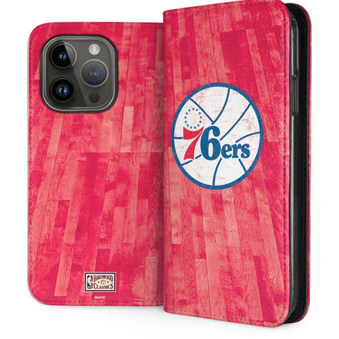 NBA Philadelphia 76ers Hardwood Classics iPhone 15 Pro Folio Case
