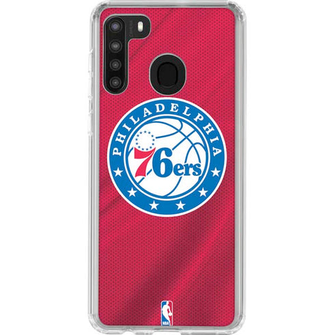 NBA Philadelphia 76ers Jersey Galaxy A21 Clear Case