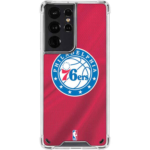 NBA Philadelphia 76ers Jersey Galaxy S21 Ultra 5G Clear Case