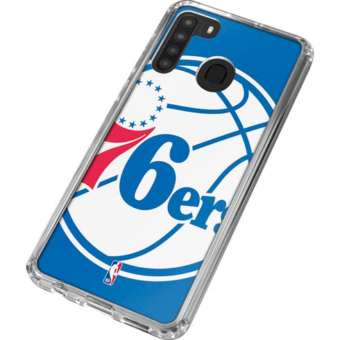 NBA Philadelphia 76ers Large Logo Galaxy A21 Clear Case