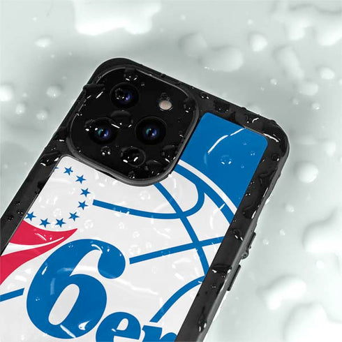 NBA Philadelphia 76ers Large Logo iPhone 14 Pro Waterproof Case