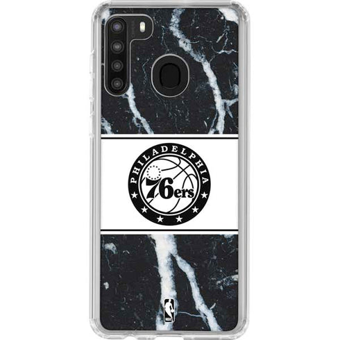 NBA Philadelphia 76ers Marble Galaxy A21 Clear Case