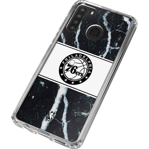 NBA Philadelphia 76ers Marble Galaxy A21 Clear Case