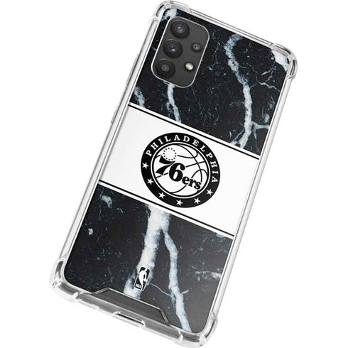 NBA Philadelphia 76ers Marble Galaxy A32 5G Clear Case