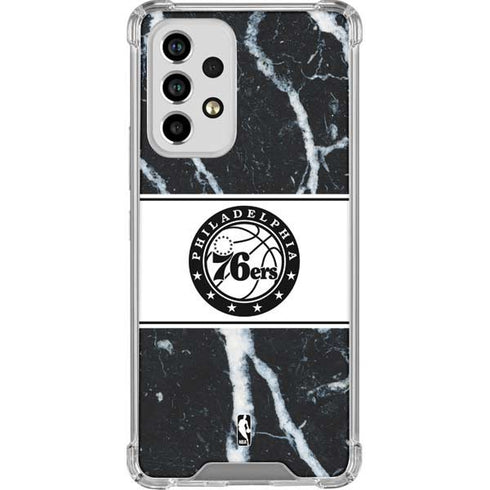 NBA Philadelphia 76ers Marble Galaxy A33 5G Clear Case