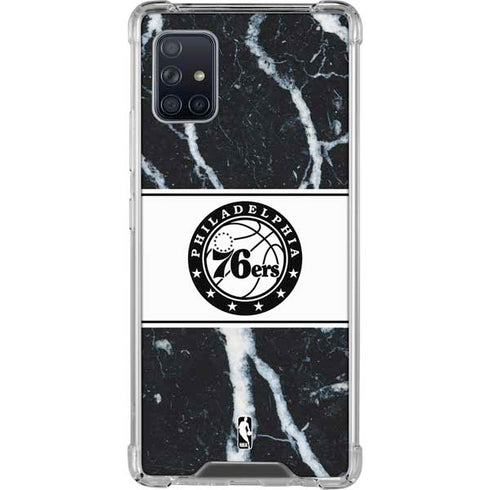 NBA Philadelphia 76ers Marble Galaxy A51 5G Clear Case