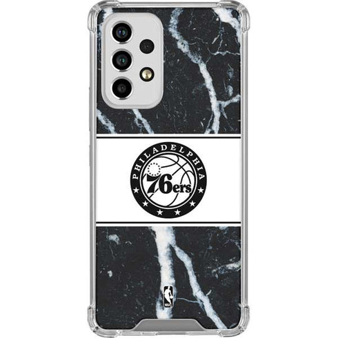 NBA Philadelphia 76ers Marble Galaxy A53 5G Clear Case