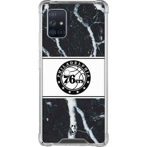 NBA Philadelphia 76ers Marble Galaxy A71 5G Clear Case