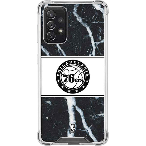 NBA Philadelphia 76ers Marble Galaxy A72 5G Clear Case