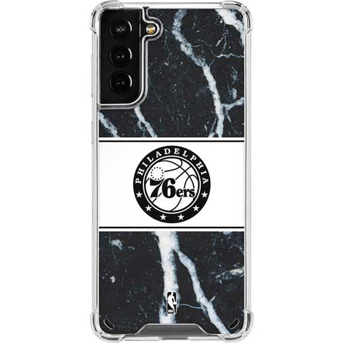 NBA Philadelphia 76ers Marble Galaxy S21 Plus 5G Clear Case