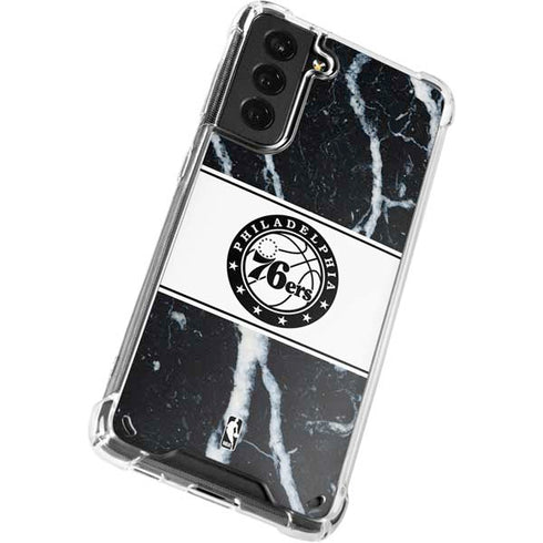 NBA Philadelphia 76ers Marble Galaxy S21 Plus 5G Clear Case