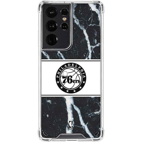 NBA Philadelphia 76ers Marble Galaxy S21 Ultra 5G Clear Case