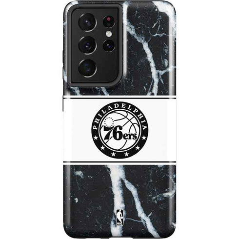 NBA Philadelphia 76ers Marble Galaxy S21 Ultra 5G Pro Case