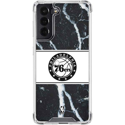 NBA Philadelphia 76ers Marble Galaxy S22 Clear Case