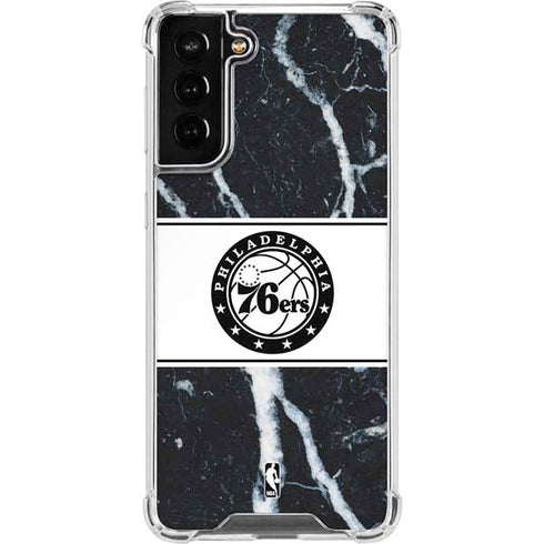 NBA Philadelphia 76ers Marble Galaxy S22 Plus Clear Case