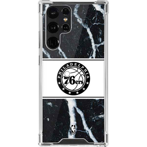 NBA Philadelphia 76ers Marble Galaxy S22 Ultra Clear Case
