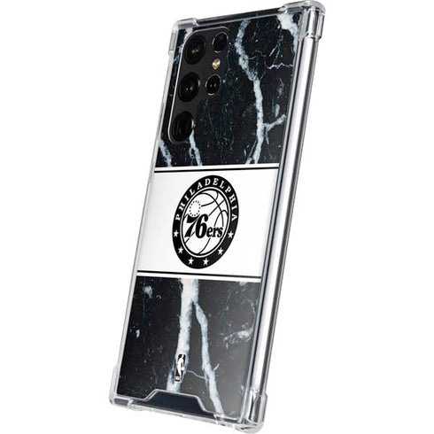 NBA Philadelphia 76ers Marble Galaxy S22 Ultra Clear Case