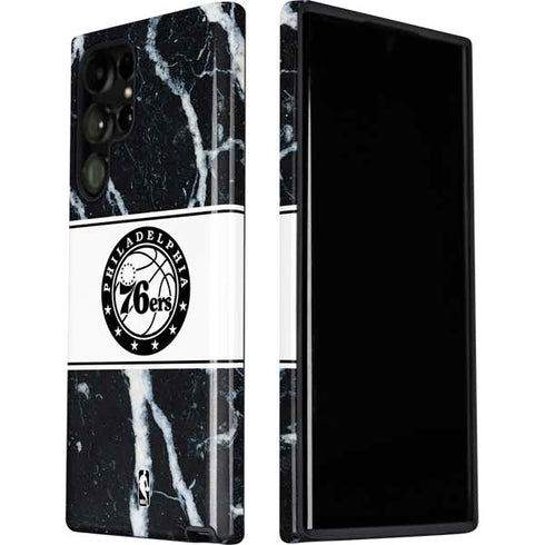 NBA Philadelphia 76ers Marble Galaxy S22 Ultra Pro Case