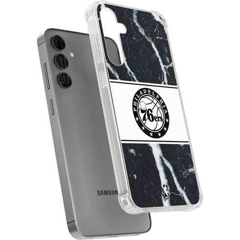NBA Philadelphia 76ers Marble Galaxy S24 Plus Clear Case
