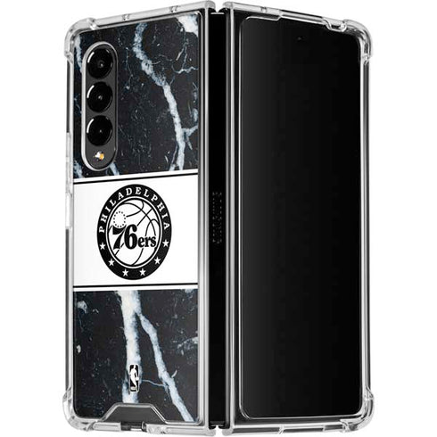NBA Philadelphia 76ers Marble Galaxy Z Fold4 5G Clear Case