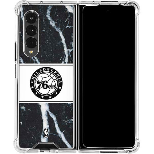 NBA Philadelphia 76ers Marble Galaxy Z Fold4 5G Clear Case