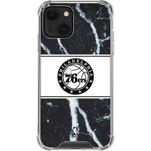 NBA Philadelphia 76ers Marble iPhone 14 Clear Case