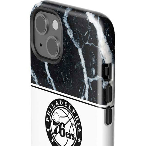 NBA Philadelphia 76ers Marble iPhone 15 Plus Impact Case