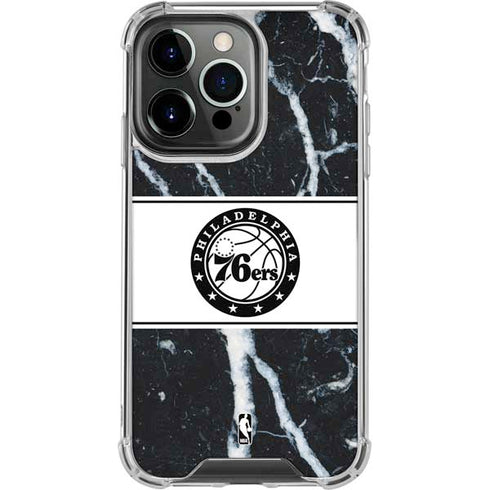 NBA Philadelphia 76ers Marble iPhone 14 Pro Clear Case