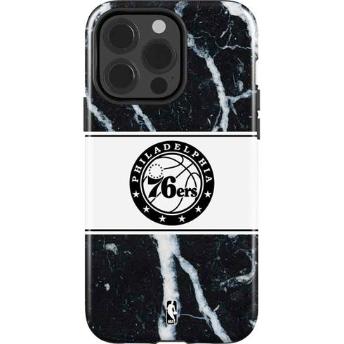 NBA Philadelphia 76ers Marble iPhone 15 Pro Impact Case