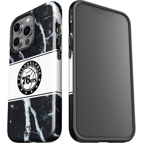 NBA Philadelphia 76ers Marble iPhone 14 Pro Impact Case