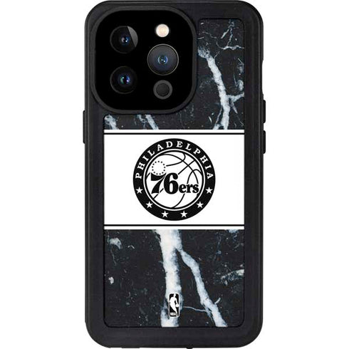 NBA Philadelphia 76ers Marble iPhone 15 Pro Waterproof Case
