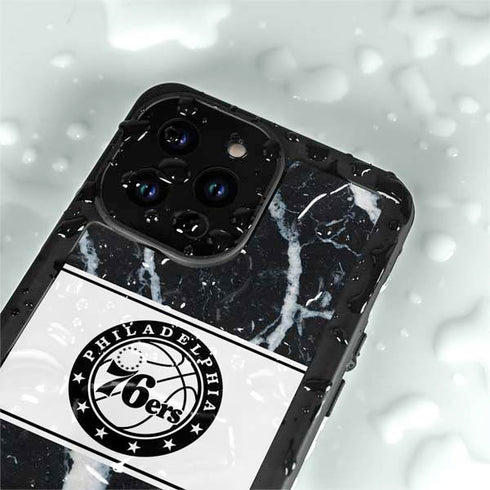 NBA Philadelphia 76ers Marble iPhone 15 Pro Waterproof Case