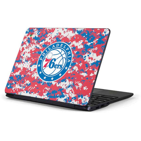 NBA Philadelphia 76ers Red Digi Camo Samsung Chromebook Skin