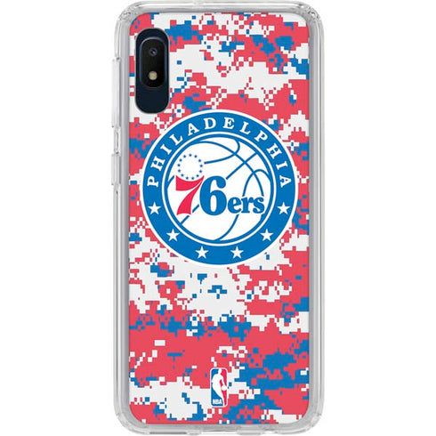 NBA Philadelphia 76ers Red Digi Camo Galaxy A10e Clear Case