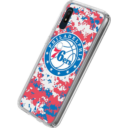 NBA Philadelphia 76ers Red Digi Camo Galaxy A10e Clear Case