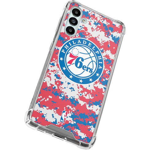 NBA Philadelphia 76ers Red Digi Camo Galaxy A13 5G Clear Case