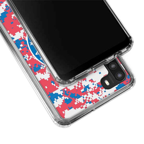 NBA Philadelphia 76ers Red Digi Camo Galaxy A21 Clear Case