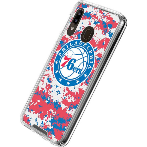 NBA Philadelphia 76ers Red Digi Camo Galaxy A30 Clear Case