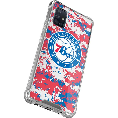 NBA Philadelphia 76ers Red Digi Camo Galaxy A51 5G Clear Case