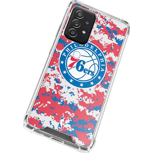 NBA Philadelphia 76ers Red Digi Camo Galaxy A52 5G Clear Case